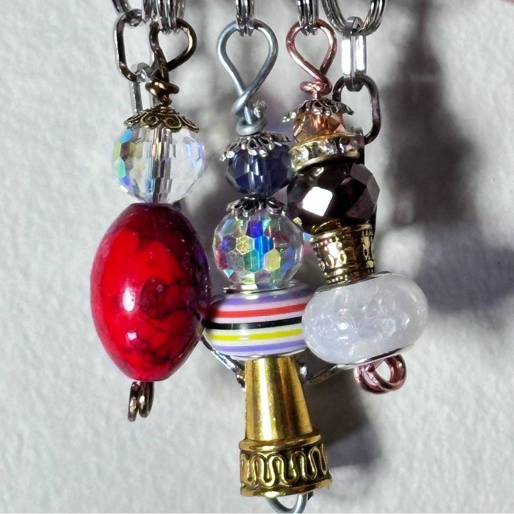 Brooch | Hand Crafted | Glass Beaded | Pin Artisan Multicolor Wire-Wrapped OOAK